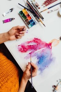 woman, art, drawing, creative, painting